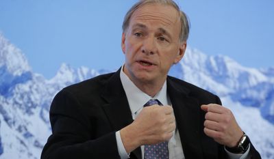 Ray Dalio, founder of Bridgewater Associates, speaks during a panel on the second day of the annual meeting of the World Economic Forum in Davos, Switzerland, Wednesday, Jan. 18, 2017. (AP Photo/Michel Euler)