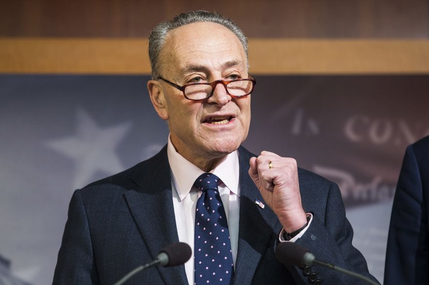 Senate Minority Leader Charles Schumer of N.Y. speaks during a news conference on Capitol Hill in Washington in this Jan. 5, 2017, file photo. (AP Photo/Zach Gibson, File)