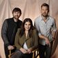 In this Jan. 9, 2017, photo, the members of Lady Antebellum, from left, Dave Haywood, Hillary Scott, and Charles Kelley pose in Nashville, Tenn. The Grammy-winning vocal group released a new single, “You Look Good,” Thursday, Jan. 19, from their forthcoming album “Heart Break,” which comes out on June 9. (AP Photo/Mark Humphrey)