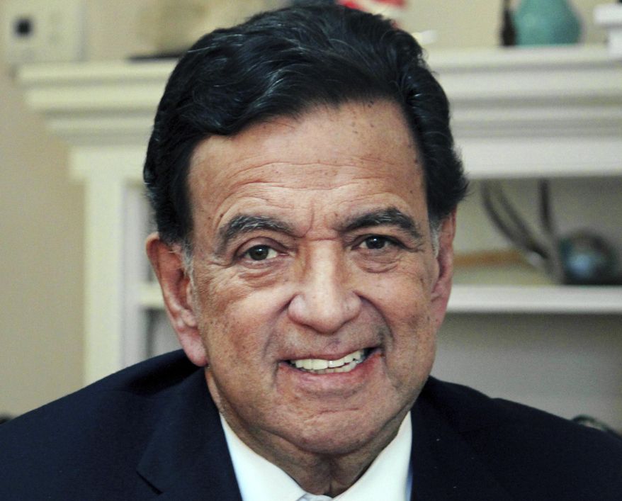 FILE - In this Jan. 6, 2016 file photo, former Energy Secretary and New Mexico Gov. Bill Richardson poses in his office in Santa Fe, N.M. President-elect Donald Trump&#39;s decision not to appoint any Latinos to his cabinet is drawing fierce criticism from Hispanics. The move means no Latino will serve in a presidential cabinet for the first time in nearly 30 years and comes at a time when Hispanics are now the largest minority group in the country. Richardson, whose mother was from Mexico, said the lack of appointments by Trump is telling. (AP Photo/Susan Montoya Bryan, File)