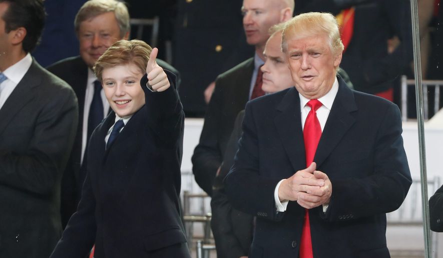 President Trump&#39;s son Barron is the first boy since John F. Kennedy Jr. to reside in the White House. (Associated Press)