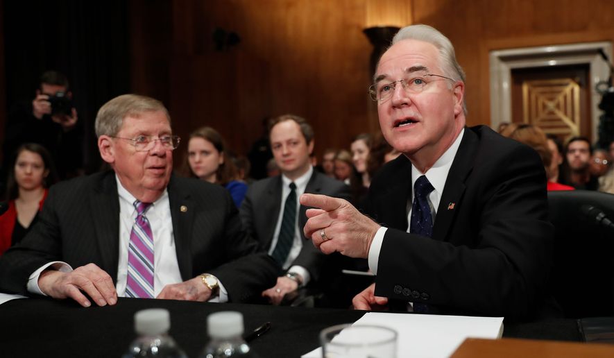 Health and Human Services Secretary-designate Rep. Tom Price faced tough questions on Capitol Hill by senators concerned over abortion restrictions. (Associated Press)