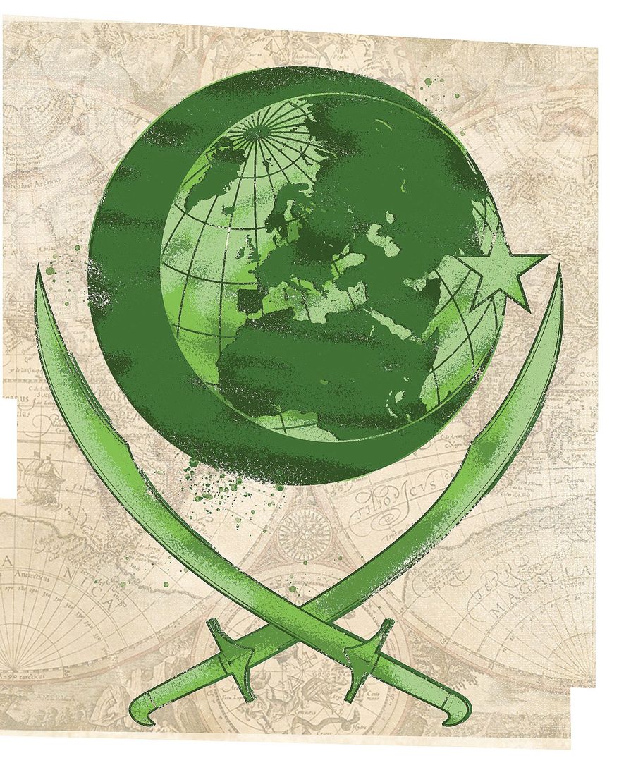Illustration on the task ahead in dealing with radical Islamic aspirations by Linas Garsys/The Washington Times