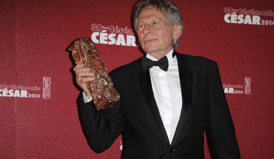 FILE - In this Friday Feb. 28, 2014 file picture, Polish-French film director Roman Polanski holds his best director award during the 39th French Cesar Awards Ceremony in Paris, France. Filmmaker Roman Polanski has decided not to preside over the French equivalent of the Oscars, after protests from France&#39;s women&#39;s rights minister and feminist groups because of decades-old U.S. sex charges. (AP Photo/Lionel Cironneau, File)
