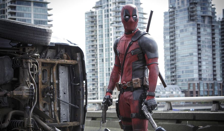 This image released by Twentieth Century Fox shows Ryan Reyonlds in a scene from the film, "Deadpool." The popular film failed to receive an Oscar nomination on Tuesday, Jan. 24, 2017. (Joe Lederer/Twentieth Century Fox Film Corp. via AP) ** FILE **