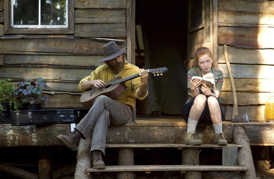 In this image released by Bleecker Street, Viggo Mortensen, left, and Annalise Basso appear in a scene from, "Captain Fantastic." Mortensen was nominated for an Oscar for best actor in a leading role on Tuesday, Jan. 24, 2017, for his work in the film. The 89th Academy Awards will take place on Feb. 26. (Wilson Webb/Bleecker Street via AP)