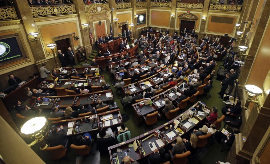 Utah Gov. Gary Herbert speaks during his annual state of the state address at the Utah State capitol Wednesday, Jan. 25, 2017, in Salt Lake City. Herbert, a Republican did not vote for Trump, says he's hopeful Trump and the Republican-controlled Congress will make major changes that give the state greater control over its education, transportation, health care and public lands. (AP Photo/Rick Bowmer)