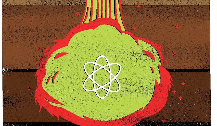 Illustration on underground nuclear testing by Linas Garsys/The Washington Times