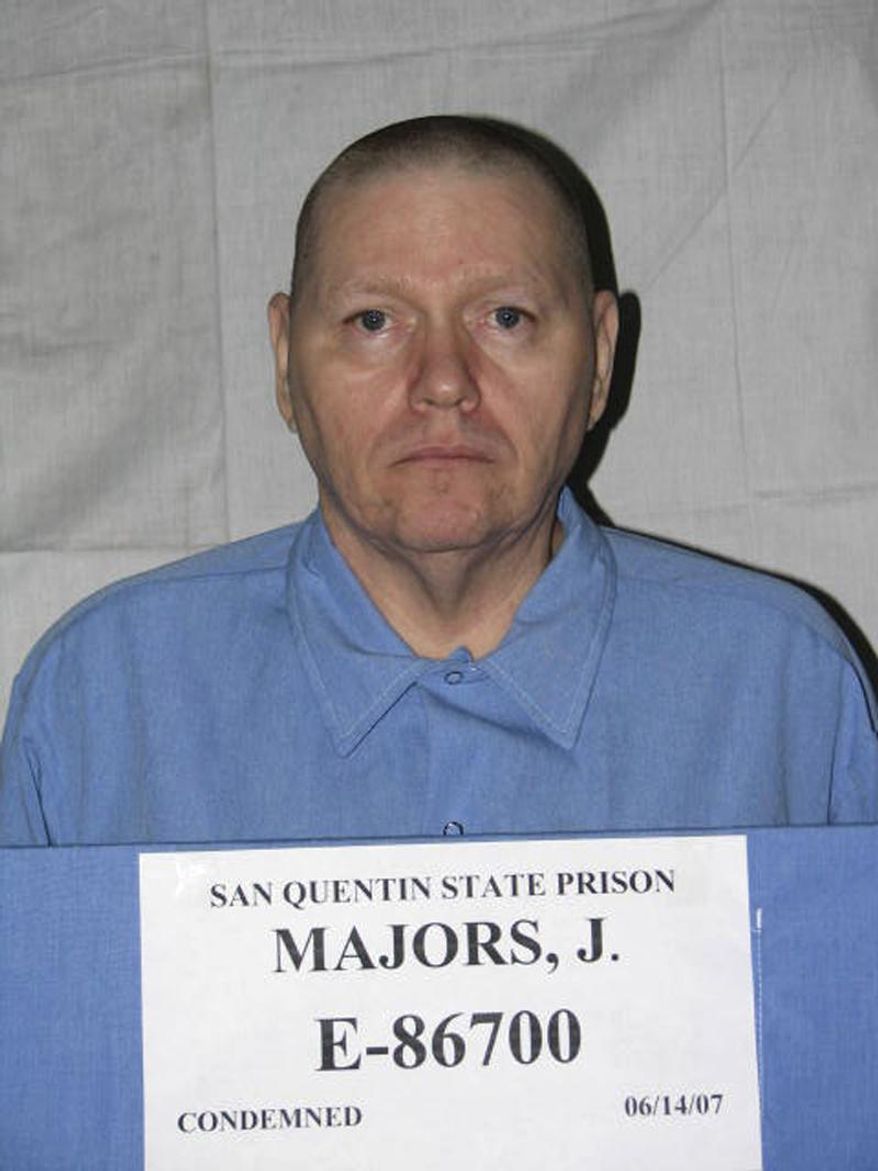 FILE - This June 14, 2007 file photo provided by the California Department of Corrections and Rehabilitation shows condemned inmate James Majors. California prison officials report that Majors, 69, was pronounced dead from unknown causes at about Thursday, Jan. 26, 2017 at a nearby hospital. Majors, who was sentenced to death for the Jan. 25, 1989 robbery and first-degree murders of three people in Fair Oaks, Calif., has been had been on death row since 1991. (California Department of Corrections and Rehabilitation via AP, File)