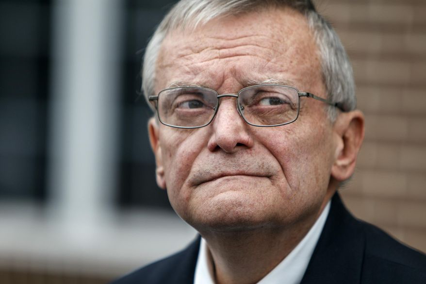 FILE – In this July 14, 2015 file photo, former Harrisburg Mayor Stephen Reed waits to make a statement after his preliminary arraignment at District Judge William Wenner's offices in Lower Paxton Township, Pa. A sentencing hearing for Reed is scheduled for Friday, Jan. 27, 2017, in a courthouse around the corner from the mayoral offices he once occupied. Reed will learn if he’ll spend time in jail after pleading guilty to accumulating Wild West artifacts he bought with public money for a museum that was never built. (Dan Gleiter/PennLive.com via AP, File)