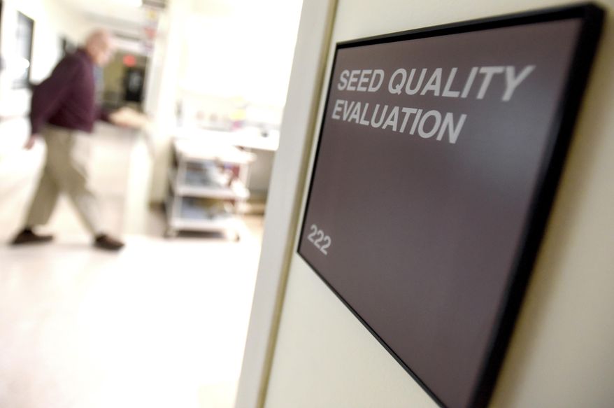 ADVANCE FOR WEEKEND EDITIONS, JAN. 28-29 - In this Monday, Jan. 9, 2017 photo, William George walks past the Seed Quality Evaluation room at the National Center for Genetic Resources Preservation on the Colorado State University in Fort Collins, Colo. George had specifically designed the room to be open and allow for natural light. (Joshua Polson/The Greeley Tribune via AP)