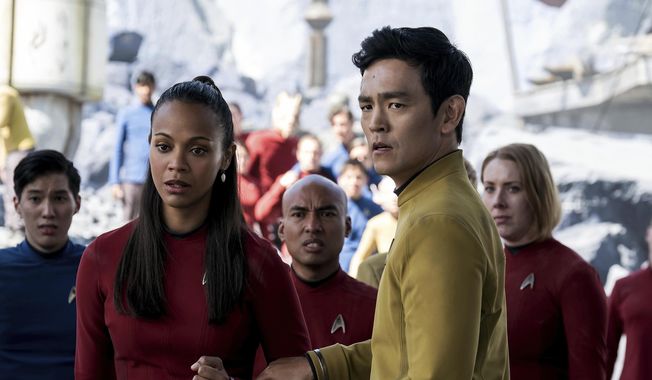 In this image released by Paramount Pictures, Zoe Saldana, left, as Uhura and John Cho as Sulu appear in a scene from, &amp;quot;Star Trek Beyond.&amp;quot; The GLAAD Media Awards found &amp;quot;Moonlight&amp;quot; and &amp;quot;Star Trek Beyond&amp;quot; the only major films worthy of nominations this year. In announcing the nods Tuesday, Jan. 31, 2017, GLAAD said that’s the fewest nods for gay-inclusive, widely released movies since 2003. (Kimberley French/Paramount Pictures via AP)