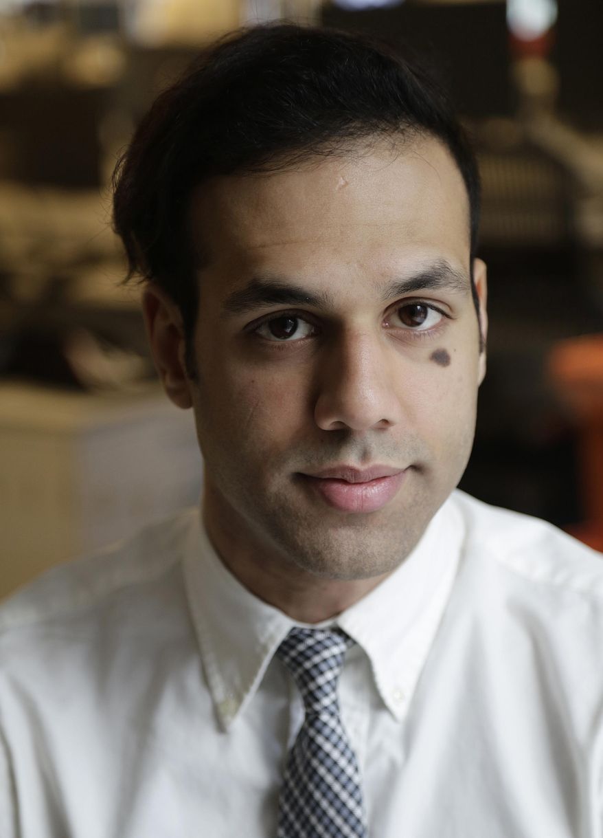Anthony Izaguirre IS photographed at AP headquarters on Wednesday, Feb. 1, 2017 in New York. Izaguirre, a breaking news journalist, is joining the AP as the Alabama legislative relief staffer. The appointment was announced Wednesday, Feb. 1, 2017, by Interim South Editor Ravi Nessman and Deep South Editor Jim Van Anglen. (AP Photo/Peter Morgan)