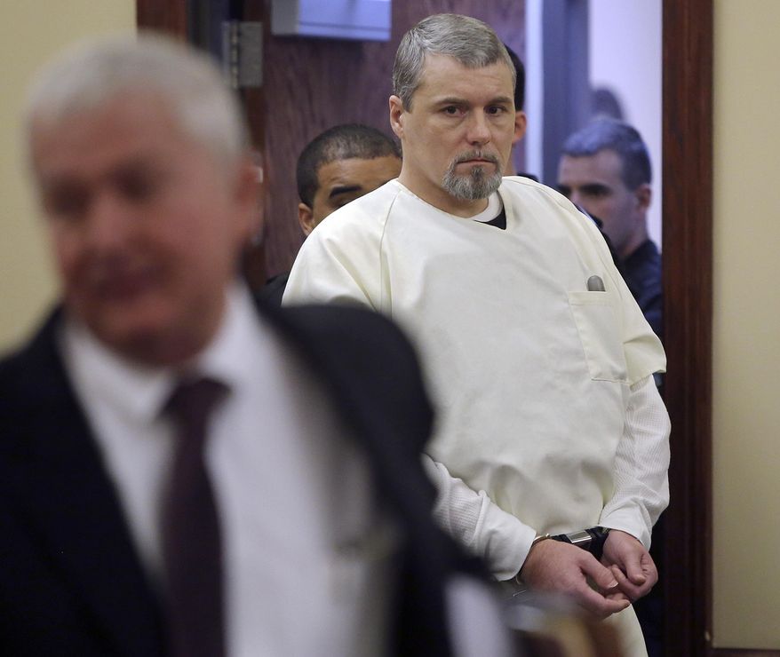 In a Tuesday, Nov. 15, 2016 photo, Jason Autry is escorted into the courtroom for a hearing in the murder case of nursing student Holly Bobo, in Decaturville, Tenn. Attorney Michael Scholl, who represents Autry, said in court Wednesday, Feb. 1, 2017, that he called Judge C. Creed McGinley about the procedure for approving a plea agreement in the case. (C. B. Schmelter/The Jackson Sun via AP)