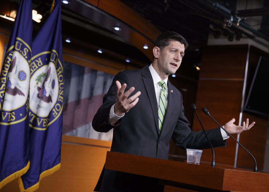 House Speaker Paul Ryan of Wis. meets with reporters on Capitol Hill in Washington, Thursday, Feb. 2, 2017, taking questions on President Donald Trump's actions and agenda. (AP Photo/J. Scott Applewhite)