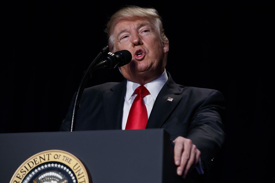 President Donald Trump speaks during the National Prayer Breakfast, Thursday, Feb. 2, 2017, in Washington. (AP Photo/Evan Vucci)