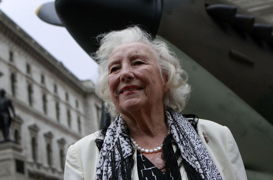 FILE - In this Friday Aug. 20, 2010 file photo, Dame Vera Lynn attends a ceremony to mark the 70th anniversary of the Battle of Britain. in central London. Singer Vera Lynn is making plans to mark her 100th birthday with the release of a new album featuring many of her (very) old classics. The songstress said Thursday Feb. 2, 2017, it’s “truly humbling that people still enjoy these songs from so many years ago.” (AP Photo/Lefteris Pitarakis, File)