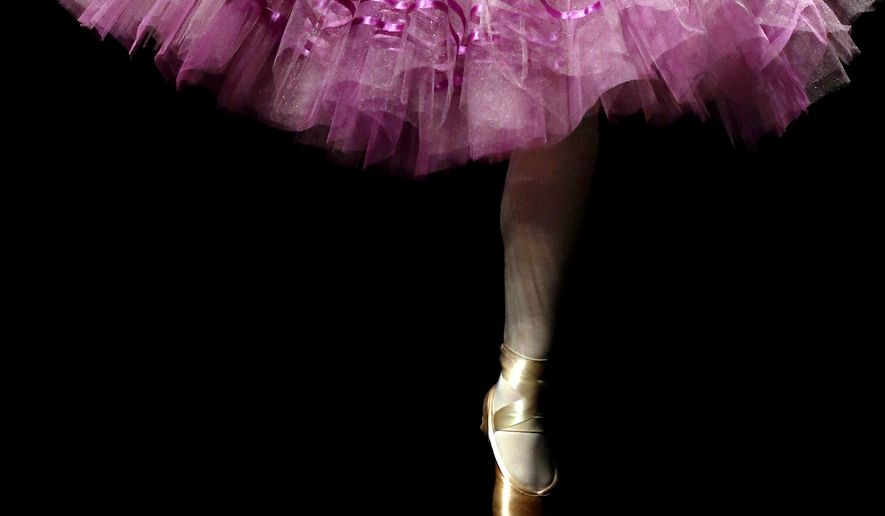 Mackenzie Miller auditions in the classical category for the Youth America Grand Prix regional semi-finals at Dominican University Performing Arts Center in River Forest, Ill., on Thursday, Feb. 2, 2017. Hundreds of dancers between the ages of nine and 19 from the Chicago area auditioned for the YAGP regional semi-finals. (AP Photo/Nam Y. Huh)