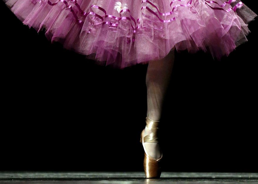 Mackenzie Miller auditions in the classical category for the Youth America Grand Prix regional semi-finals at Dominican University Performing Arts Center in River Forest, Ill., on Thursday, Feb. 2, 2017. Hundreds of dancers between the ages of nine and 19 from the Chicago area auditioned for the YAGP regional semi-finals. (AP Photo/Nam Y. Huh)