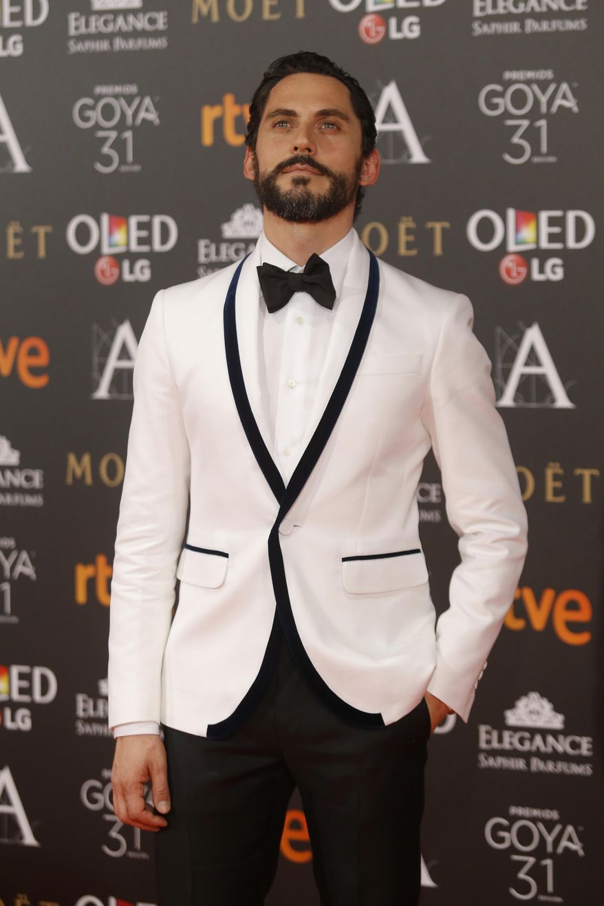 Spanish actor and film director Paco Leon poses for photographers before the Goya Film Awards Ceremony in Madrid, Saturday, Feb. 4, 2017. The Goya Awards are Spain's main national annual film awards. (AP Photo/Francisco Seco)
