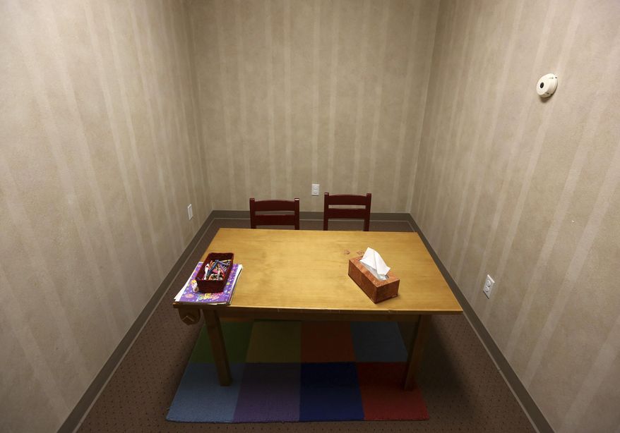 This Jan. 23, 2017 photo shows an interview room for small children at the Children's Advocacy Project in Casper, Wyo. . The non-profit group offers services for alleged victims of abuse. (Dan Cepeda, Casper Star-Tribune via AP)
