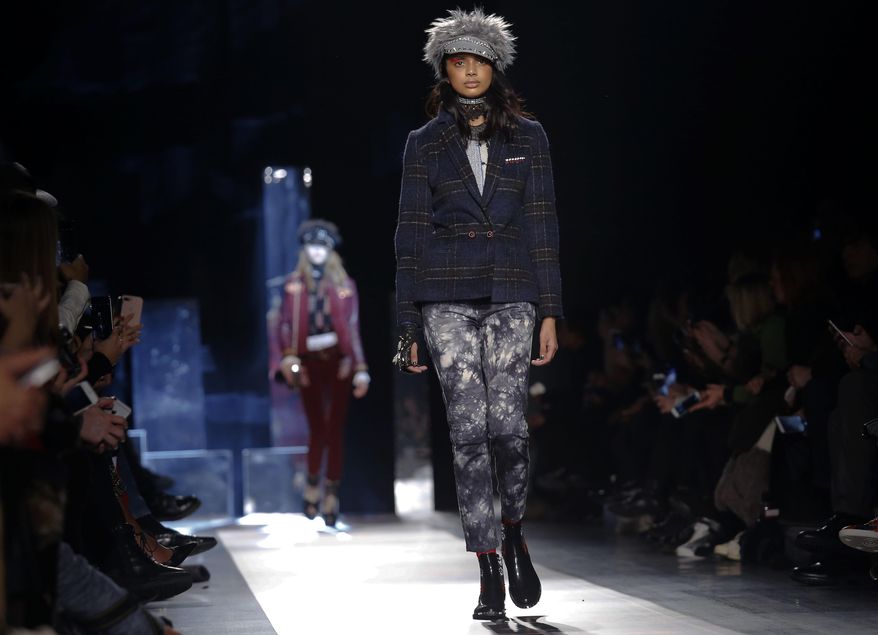 Fashion from the Desigual collection is modeled during Fashion Week on, Thursday, Feb. 9, 2017, in New York. (AP Photo/Bebeto Matthews)