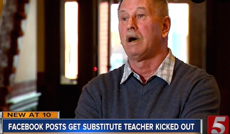Rutherford County Schools in Tennessee has banned substitute teacher David Colin from overseeing classrooms after social media posts attributed to him claimed &quot;the only good trump [sic] supporter is a dead trump [sic] supporter.&quot; (WTVF-5 CBS Nashville screenshot)