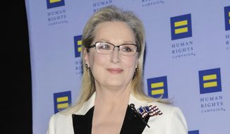 Meryl Streep attends the Human Rights Campaign Greater New York Gala at Waldorf Astoria Hotel on Saturday, Feb. 11, 2017, in New York. (Photo by Christopher Smith/Invision/AP) ** FILE **