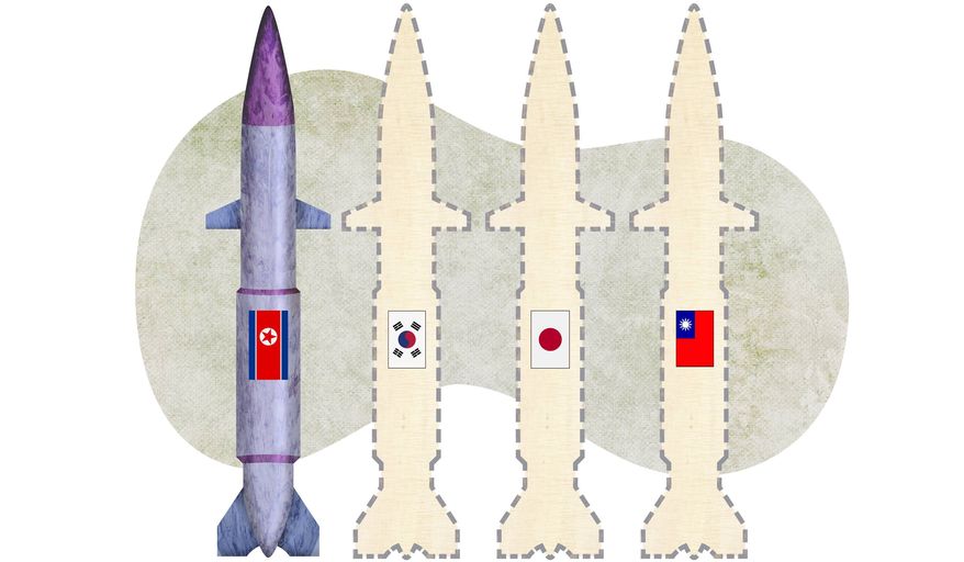 Asian Proliferation of Nuclear Weapons Illustration by Greg Groesch/The Washington Times