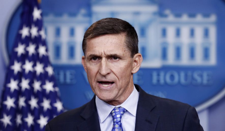 National Security Adviser Michael Flynn speaks during the daily news briefing at the White House, in Washington, in this Feb. 1, 2017, file photo. Flynn resigned as President Donald Trump&#39;s national security adviser Monday, Feb. 13, 2017. (AP Photo/Carolyn Kaster, File)
