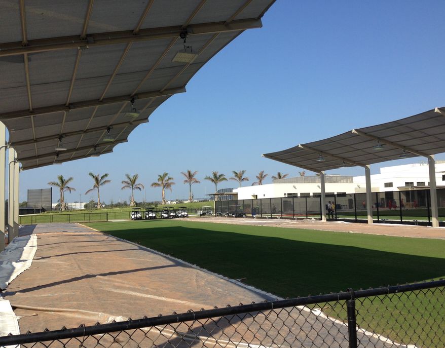 The pitching mounds are waiting for the Nationals at their new spring training facility in West Palm Beach, Florida. / Todd Dybas