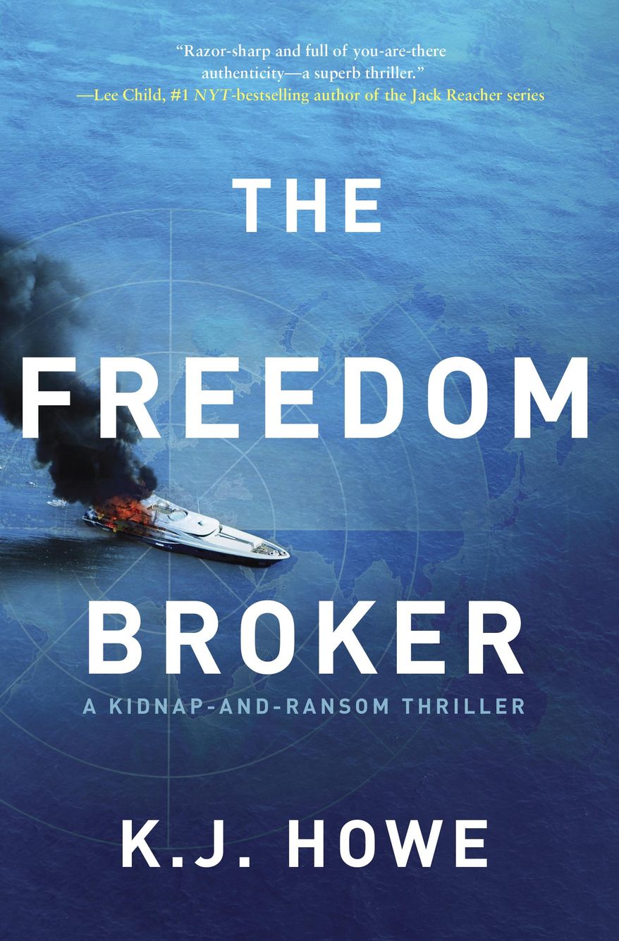 This book cover image released by Quercus shows "The Freedom Broker," a thriller by K.J. Howe. (Quercus via AP)