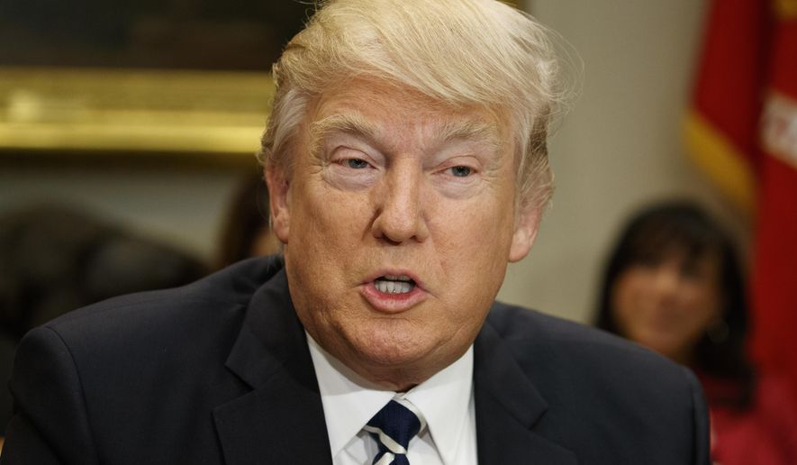 President Donald Trump speaks during a meeting with parents and teachers, Tuesday, Feb. 14, 2017, in the Roosevelt Room of the White House in Washington. (AP Photo/Evan Vucci)