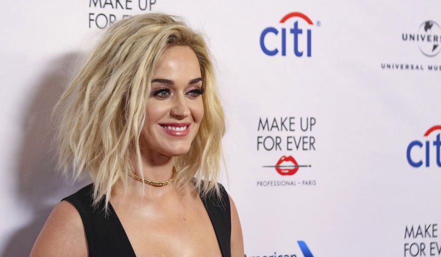 Katy Perry arrives at the 59th Annual Grammy Awards - Universal Music Group After Party at The Theatre at Ace Hotel on Sunday, Feb. 12, 2017, in Los Angeles. (Photo by Willy Sanjuan/Invision/AP)