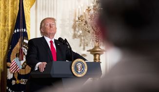 President Donald Trump takes a question during a news conference, Thursday, Feb. 16, 2017, in the East Room of the White House in Washington. (AP Photo/Andrew Harnik)