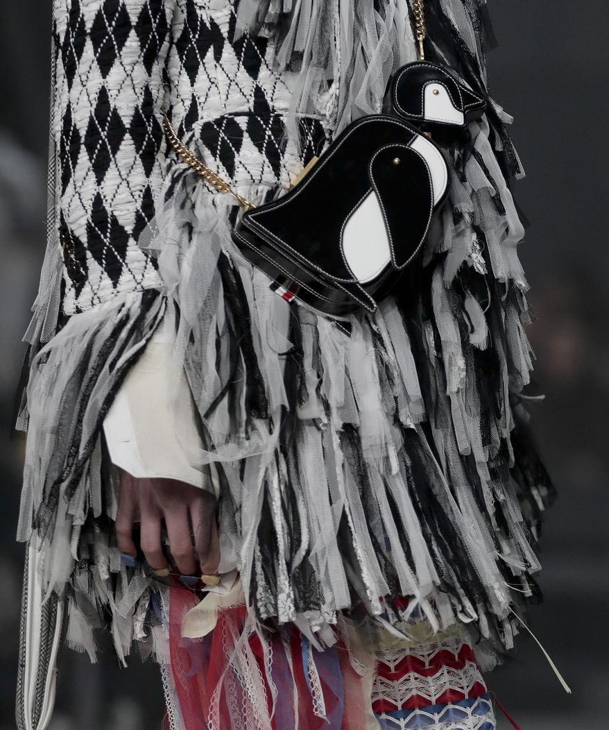 The Thom Browne collection is modeled during Fashion Week, Wednesday, Feb. 15, 2017, in New York. (AP Photo/Julie Jacobson)