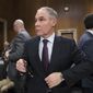Oklahoma Attorney General Scott Pruitt, the Environmental Protection Agency Administrator-designate, is seen on Capitol Hill in Washington at his confirmation hearing before the Senate Environment and Public Works Committee on Jan. 18, 2017. (Associated Press) **FILE**