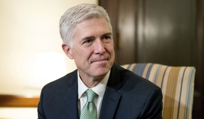 Supreme Court Justice nominee Judge Neil Gorsuch listed two religious liberty rulings among his top 10 on the 10th U.S. Circuit Court of Appeals and was quoted by Justice Sonia Sotomayor in a 2015 opinion. (Associated Press) ** FILE **