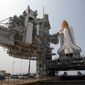 n this Friday, June 17, 2011, file photo, space shuttle Atlantis is mounted on Pad 39A at the Kennedy Space Center in Cape Canaveral, Fla. (AP Photo/John Raoux) ** FILE **