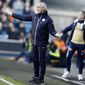 Leicester City manager Claudio Ranieri gestures during the English FA Cup soccer match between Millwall and Leicester City at The Den stadium in London, Saturday, Feb. 18, 2017. (AP Photo/Frank Augstein)