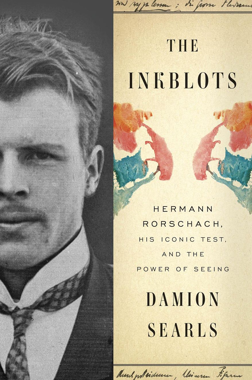 This cover image released by Crown shows "The Inkblots: Hermann Rorschach, His Iconic Test, and the Power of Seeing," by Damion Searls. (Crown via AP)