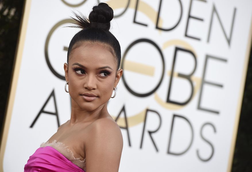 FILE - In this Sunday, Jan. 8, 2017, file photo, Karrueche Tran arrives at the 74th annual Golden Globe Awards at the Beverly Hilton Hotel in Beverly Hills, Calif. A judge Friday, Feb. 17, 2017, ordered R&B singer Chris Brown to stay away from his ex-girlfriend, Tran, after she accused him of repeatedly threatening her. (Photo by Jordan Strauss/Invision/AP, File)