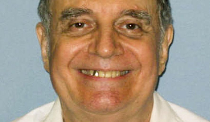 In this photo provided by the Alabama Department of Corrections, Tommy Arthur in a mugshot taken at the Holman Correctional Facility in Atmore, Ala. The Supreme Court is freeing Alabama to try again to execute a convicted killer who has been on death row for more than 30 years.The justices on Tuesday, Feb. 21, 2017, turned down an appeal from inmate Tommy Arthur. In November, the court blocked Arthur's execution as he waited in a holding cell outside the state's execution chamber. (Alabama Department of Corrections via AP)