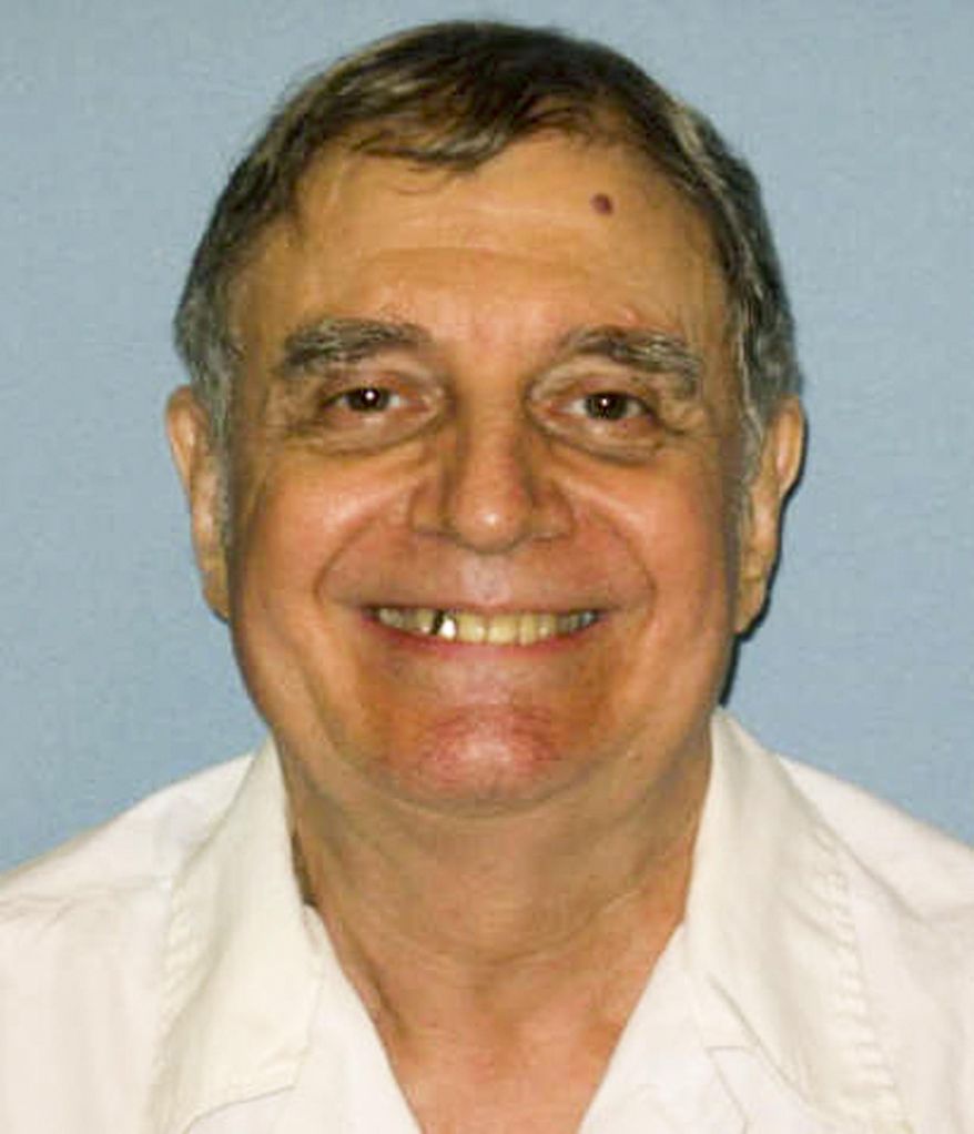 In this photo provided by the Alabama Department of Corrections, Tommy Arthur in a mugshot taken at the Holman Correctional Facility in Atmore, Ala. The Supreme Court is freeing Alabama to try again to execute a convicted killer who has been on death row for more than 30 years.The justices on Tuesday, Feb. 21, 2017, turned down an appeal from inmate Tommy Arthur. In November, the court blocked Arthur&#39;s execution as he waited in a holding cell outside the state&#39;s execution chamber.  (Alabama Department of Corrections via AP)