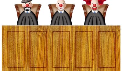 Illustration on the 9th Circuit court by Alexander Hunter/The Washington Times