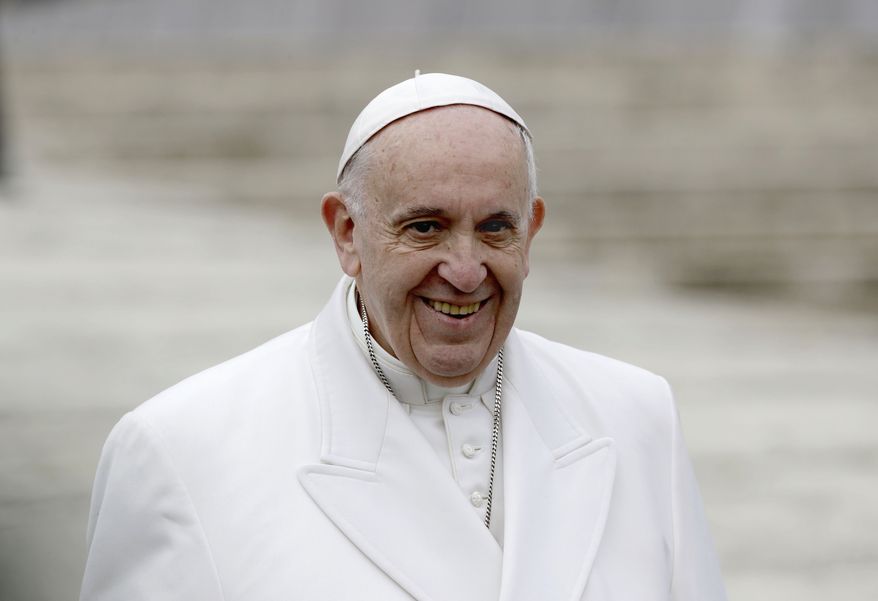 Pope Francis smiles during his weekly general audience, in St. Peter&#39;s Square at the Vatican, Wednesday, Feb. 22, 2017. (AP Photo/Andrew Medichini)