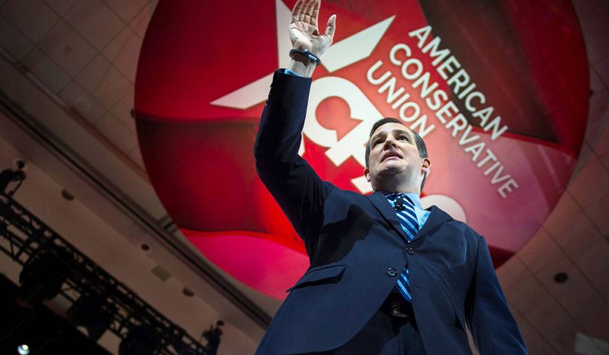 Sen. Ted Cruz prepares to face a huge crowd during a previous CPAC appearance; the event typically draws some 13,000 people. (AP Photo)