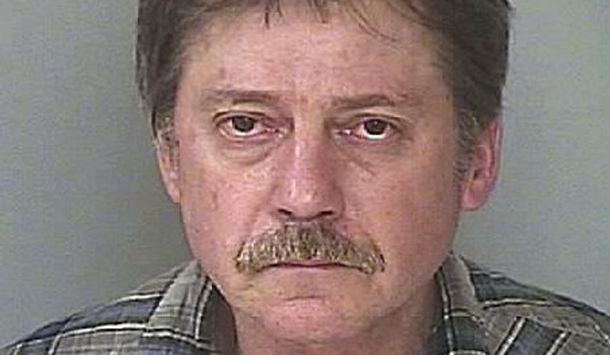 In this photo provided by Washington County, Md., Sheriff's Office, Edward Clarence Schneider is shown in a police booking photo March 15, 2016, in Hagerstown, Md. The California truck driver has been sentenced to 15 years in prison for shooting up a Hagerstown, Maryland, hotel room, sending bullets into nearby rooms, while he was high on crystal meth. (Washington County, Md., Sheriff’s Office via AP.)