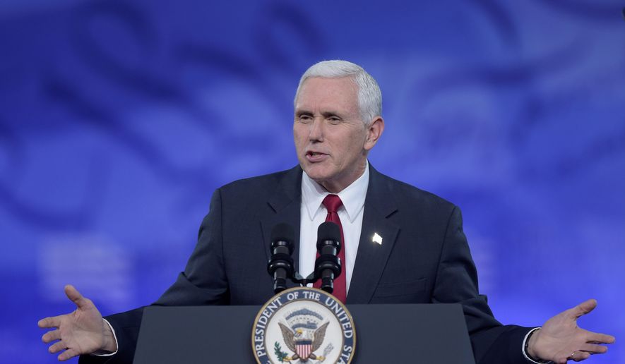 Vice President Mike Pence was one of the key speakers on the opening day of the Conservative Political Action Conference, where he exalted the president and said it&#39;s &quot;our time&quot; to usher in a vision for the country. (Associated Press)