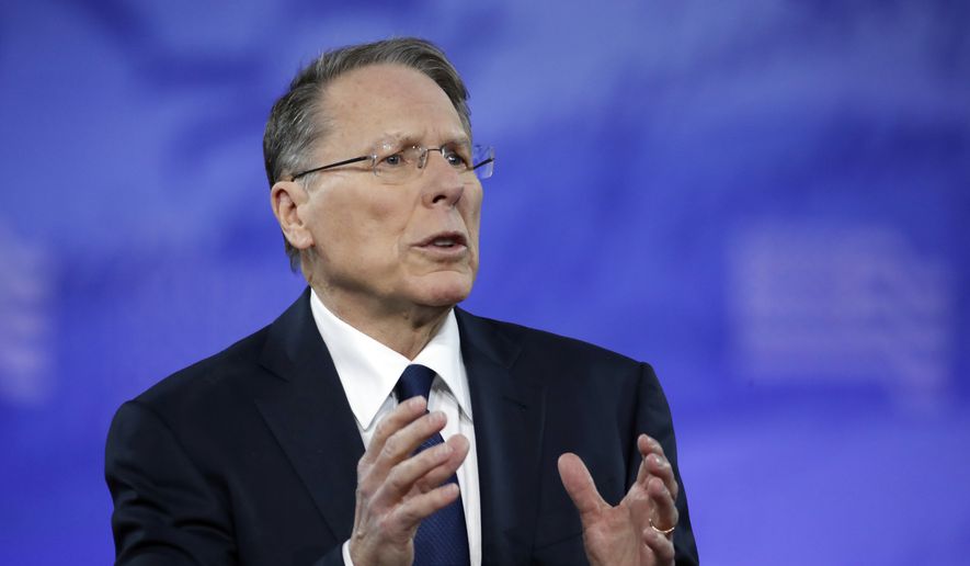 National Rifle Association (NRA) Executive Vice President and Chief Executive Officer Wayne LaPierre speaks at the Conservative Political Action Conference (CPAC), Friday, Feb. 24, 2017, in Oxon Hill, Md. (AP Photo/Alex Brandon) ** FILE **